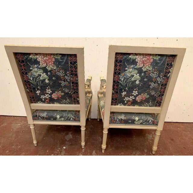 Louis XVI Style Chairs in White Lacquered Beechwood, Set of 2 For Sale - Image 13 of 16