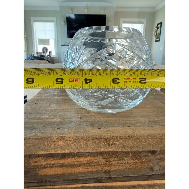 Transparent Crystal Rose Bowl on Silver Stand For Sale - Image 8 of 11