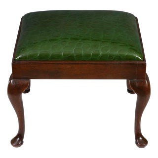 A Queen Anne Style Walnut Bench For Sale