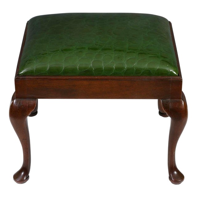 A Queen Anne Style Walnut Bench For Sale