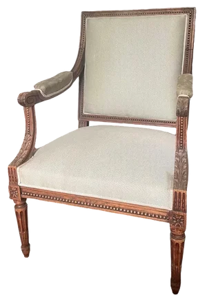 Louis XVI Style Queen Armchair in Carved Beech