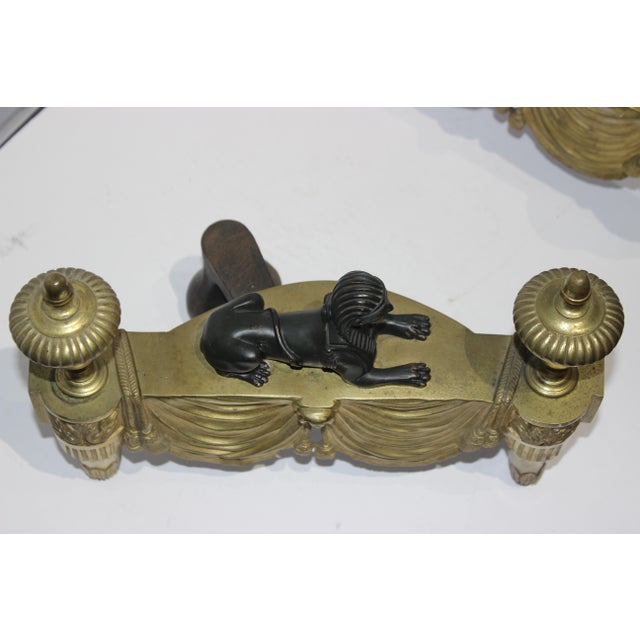 Sphinx Chenets Egyptian Revival 19th Century - A Pair For Sale - Image 11 of 13