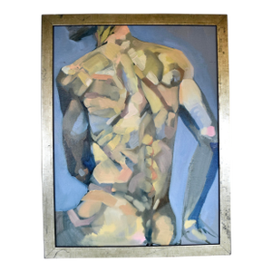 Framed Male Figure Study Oil Painting, " Blue David"