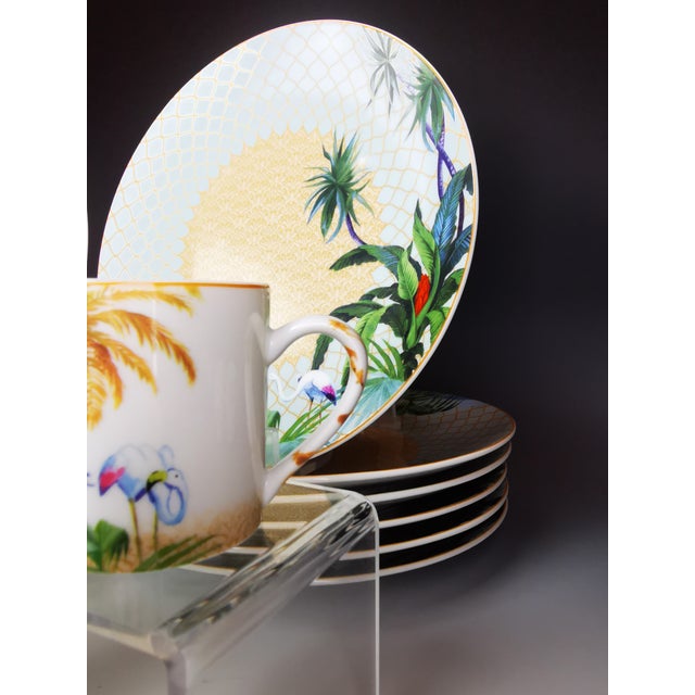 Ceramic Tropical Coffee and Dessert Service in Limoges Porcelain by Bernardaud, France, 2010s, Set of 21 For Sale - Image 7 of 8