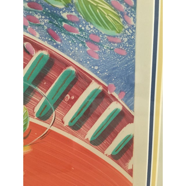 1990s Modern Original Monotype Oil on Paper by Penny Feder in Frame For Sale - Image 5 of 9