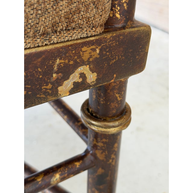Vintage Hollywood Regency Gilt Metal Ball Finial Bench For Sale - Image 10 of 12