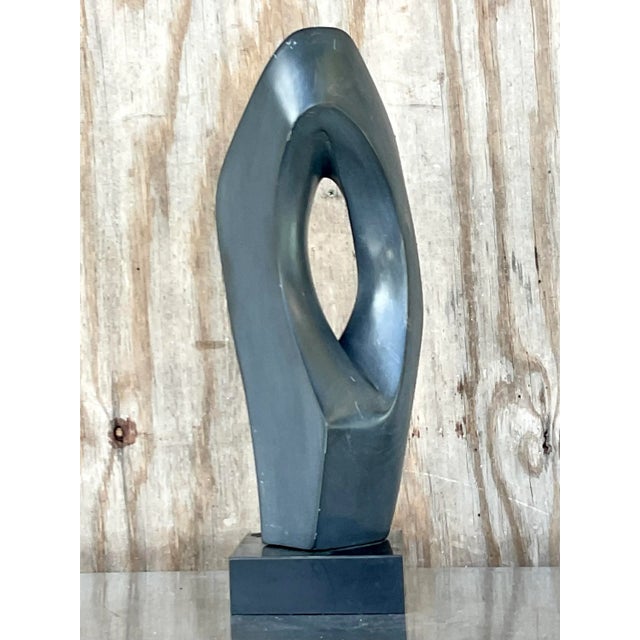 Charcoal Vintage Abstract Granite Sculpture For Sale - Image 8 of 12