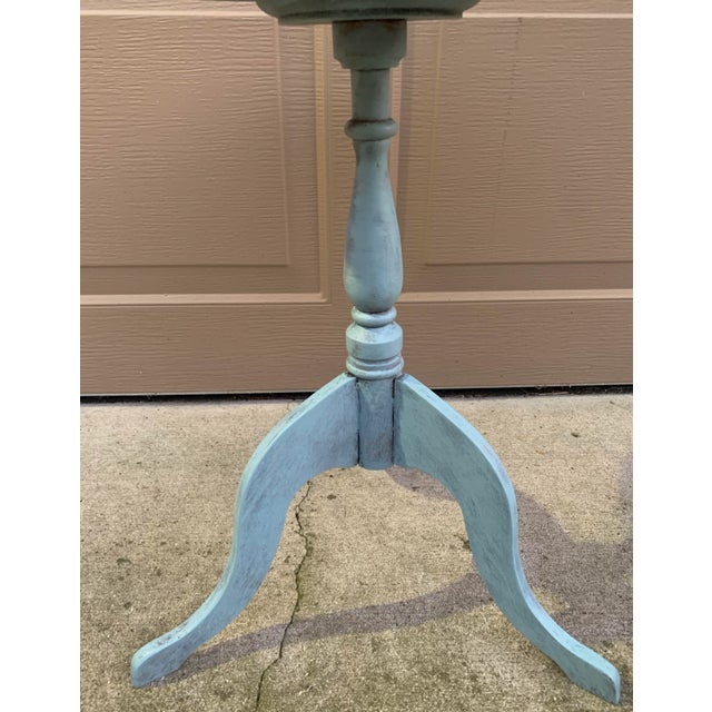 Antique French Country Round Painted Walnut Side Table, Early 20th Century For Sale - Image 9 of 10