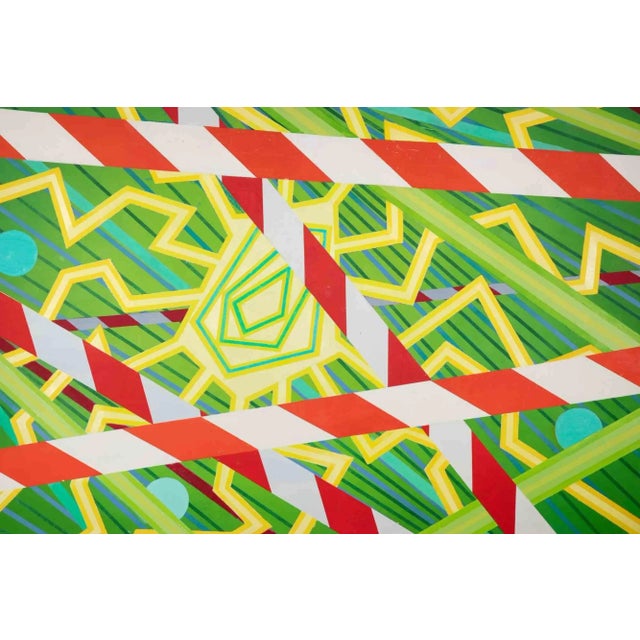 Leo Guida, Striped Composition, Oil Painting, 1970s For Sale - Image 4 of 4