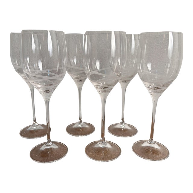 Vera Wang for Wedgwood Blanc Sur Blanc Wine Glasses--Set of 6 For Sale