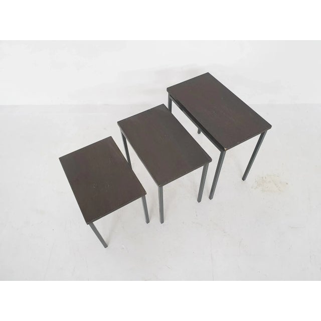 Pastoe Vintage Nesting Tables in the Style of Pastoe, 1950s, Set of 3 For Sale - Image 4 of 9
