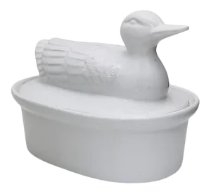 Midcentury French Porcelain Duck Cassoulet Tureen