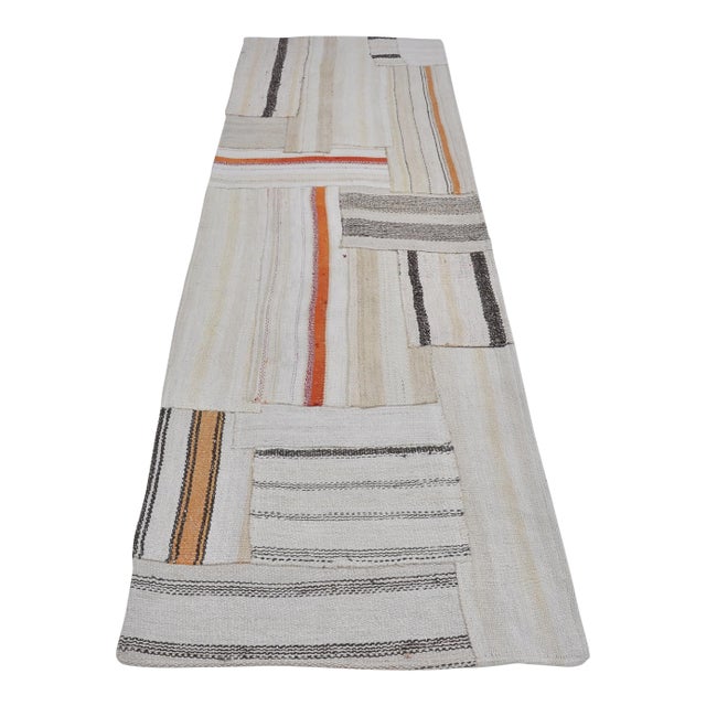 Vintage Handwoven Hemp Kilim Runner For Sale