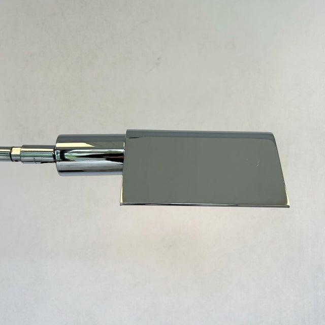 Mid-Century Modern Chrome Floor Lamp with Glass Shelf from Koch & Lowy, 1970s For Sale - Image 3 of 8
