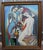 This is a beautiful, large-scale mid-century Modernist oil painting on canvas/board that beautifully captures the...