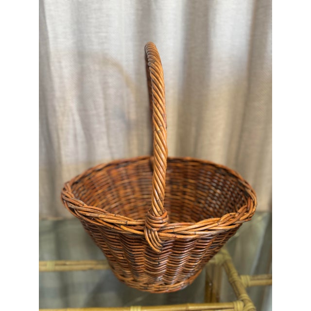 French French Wicker Harvest Basket For Sale - Image 3 of 5