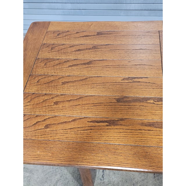 1990s 1990s Stickley Oak Mission Arts & Craft Style Dining Table W 2 Leaves For Sale - Image 5 of 16