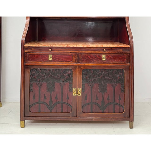 Vienna Secession Cupboard with Floral Panels by Jacob & Josef Kohn, 1890s For Sale - Image 4 of 6