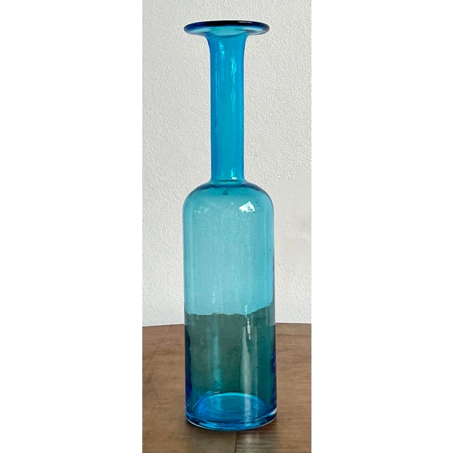 Mid-Century Modern Vintage Boho Holmegaatd Glass Vase For Sale - Image 3 of 10