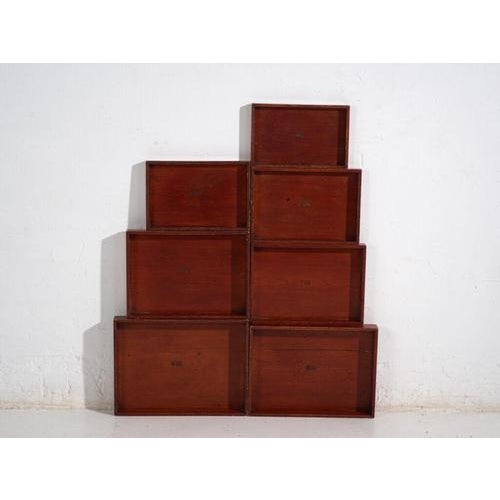 Antique Japanese Wooden Serving Trays, Set of 7 For Sale - Image 5 of 11