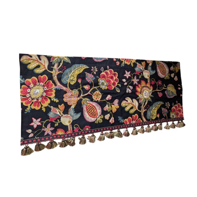 Custom Jacobean Valances With Tassel Trim- A Pair For Sale - Image 10 of 12