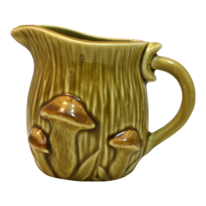 Vintage 1960s Royal Sealy Japan Ceramic Mushroom Creamer Yellow & Brown Raised Detail