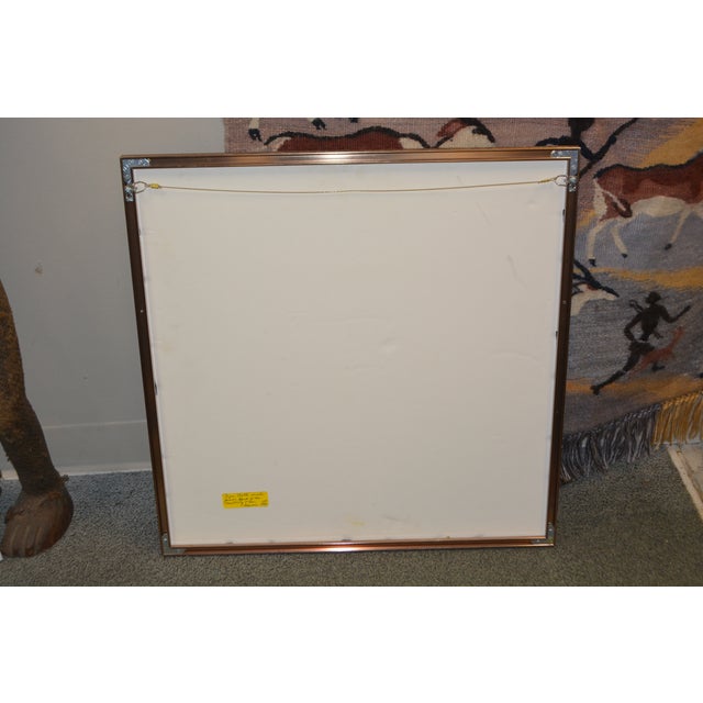1990s Vintage Tapa Cloth Art Piece Mulberry Tree Kapa - Framed & Signed 1999 Hawaii - Bark Cloth For Sale - Image 5 of 8