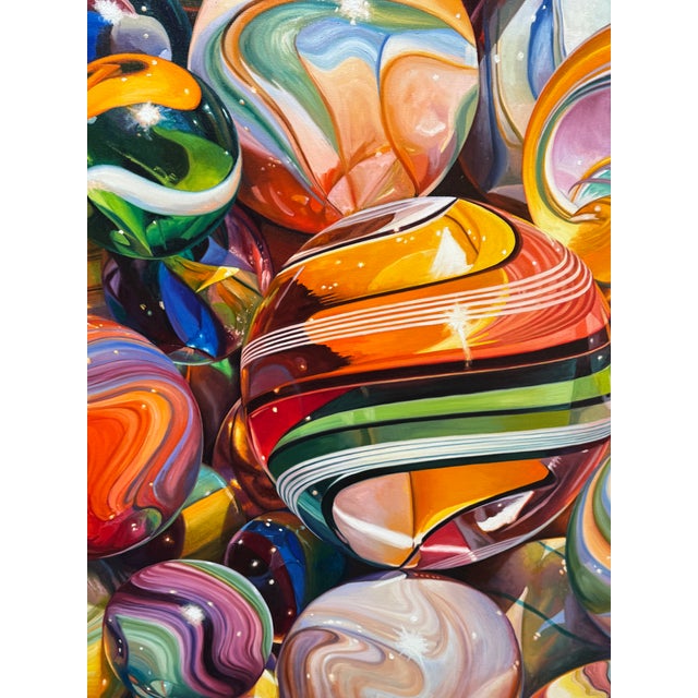 Purple Patrick Bailey's Marbles Oil on Canvas, Signed For Sale - Image 8 of 12