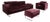 Embrace Set in Velour Velvet Chrome in Violet Aubergine Purple with Manual Function, Set of 3 For Sale