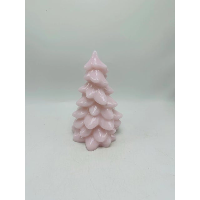 Glass Vintage Pink Art Glass Christmas Tree For Sale - Image 7 of 9