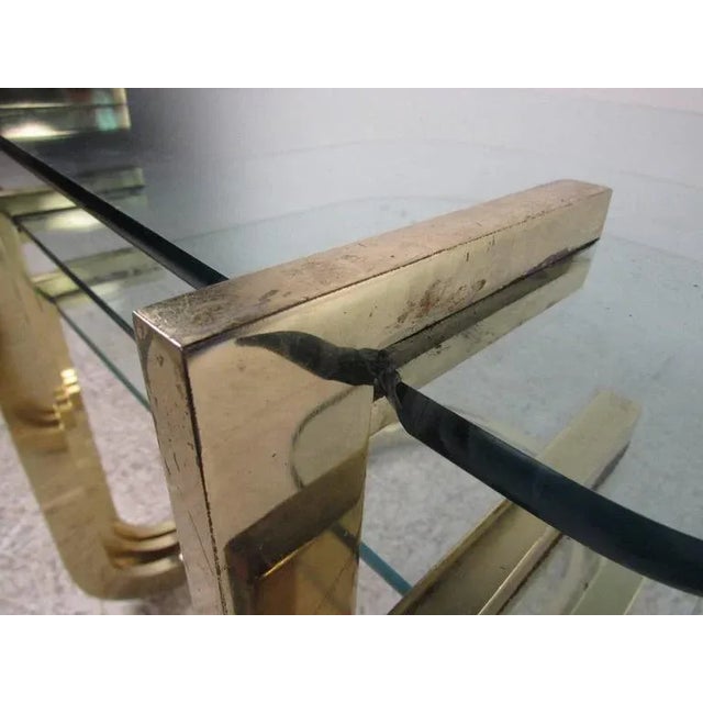 Mid-Century Glass and Brass Nesting Tables by Milo Baughman For Sale In New York - Image 6 of 7