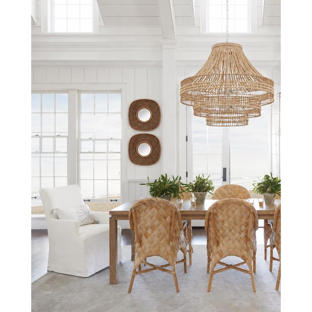 Woven Rattan & Cane Framed Round Decorative Mirrors - Set of 2 For Sale - Image 4 of 7