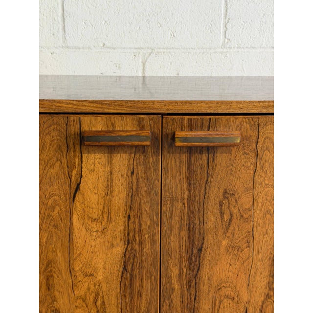 Danish Rosewood Sideboard Credenza Storage Unit With Hinged Doors Denmark 1960s For Sale In Los Angeles - Image 6 of 10