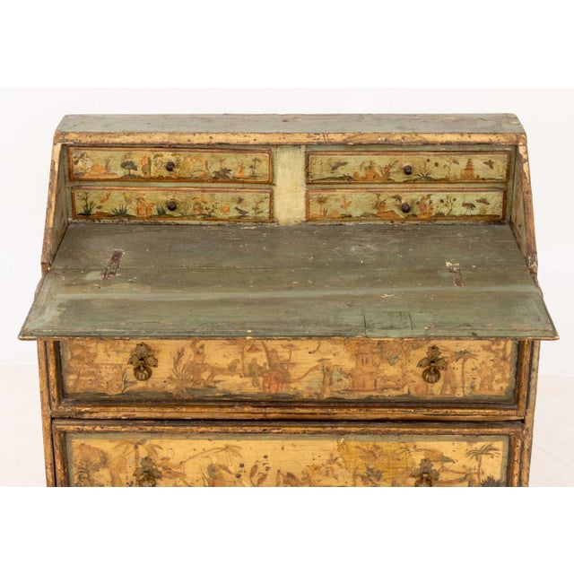 Venetian Chinoiserie Painted Secretaire For Sale - Image 4 of 14
