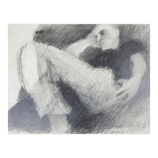 Contemporary Reclining Male Drawing For Sale