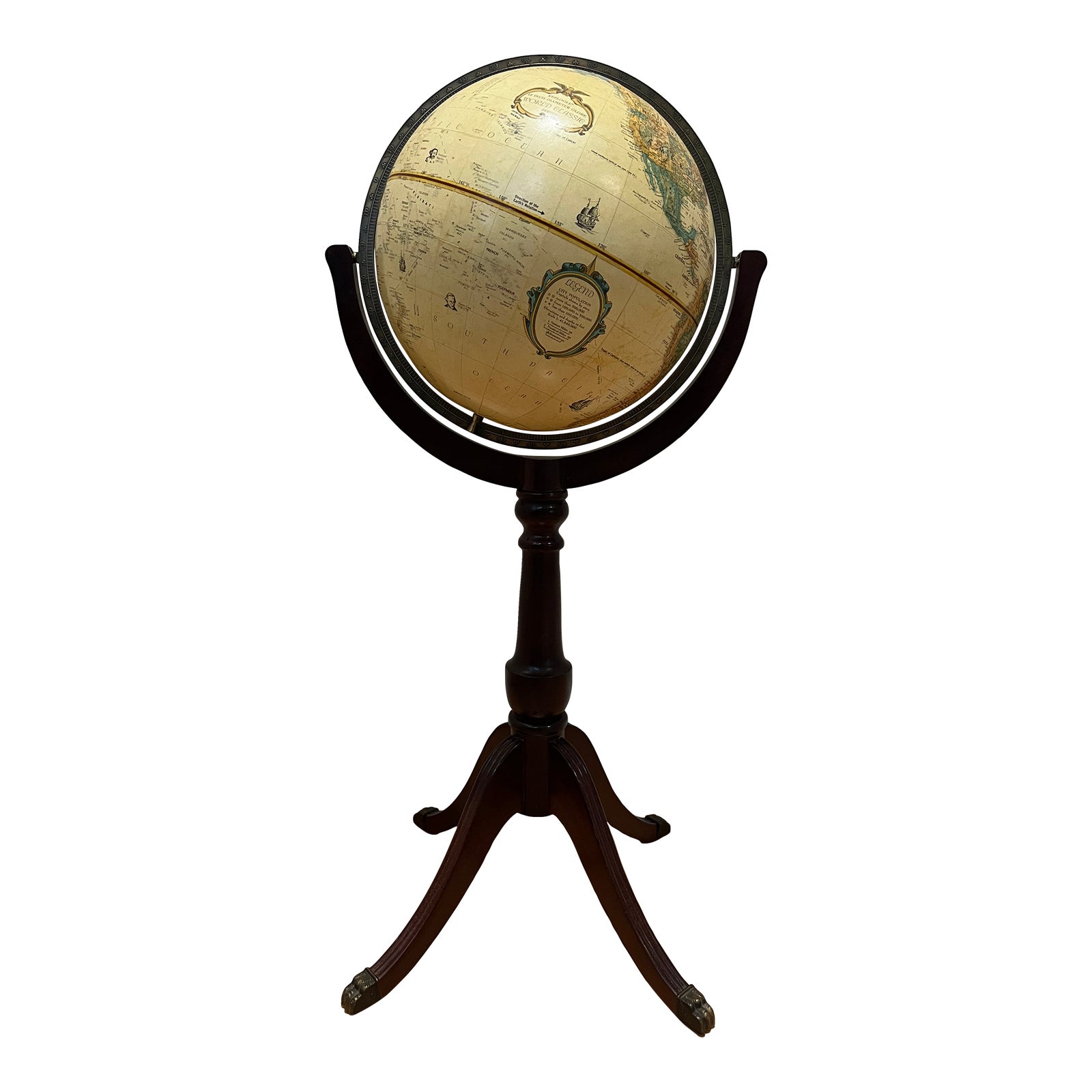 Vintage Replogle World Globe Floor Model Small Size | Chairish