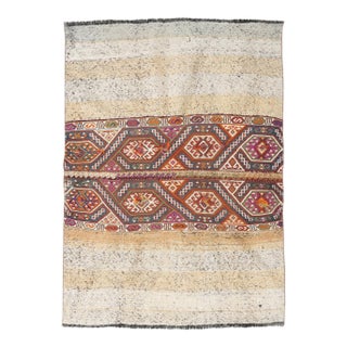 Vintage Decorative Turkish Kilim Rug - 4`1″ X 5`3″ For Sale