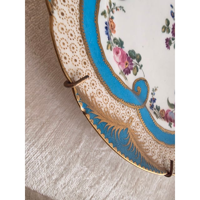 French Pair of 18Th Century Sevres Porcelain Plates Mounted in Shadow Box Frames For Sale - Image 3 of 16