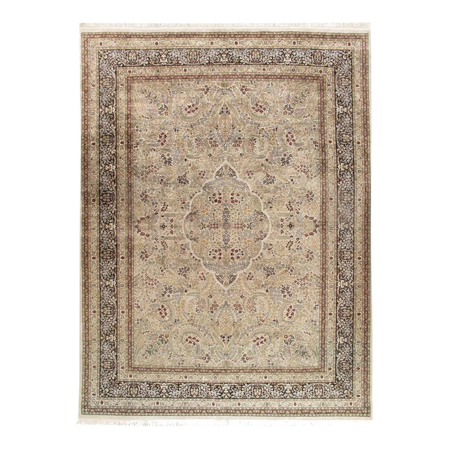 Pasargad DC Gray Color Fine Hand Knotted Tabriz Rug For Sale