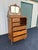 Wood Early American Tiger Oak Tall Chest of Drawers With Mirror For Sale - Image 7 of 12