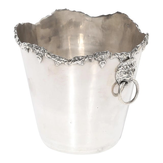 Neoclassical Sterling Silver Bacchus Ice Bucket Signed James Deakin & Sons For Sale