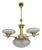 Art Deco Czech Polished Brass Chandelier, 1930s For Sale