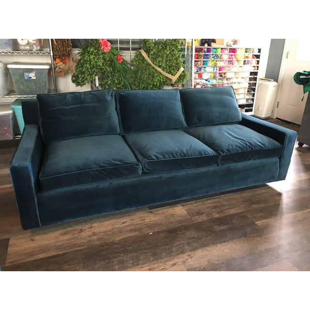 Peacock Blue Velvet Sofa Chairish