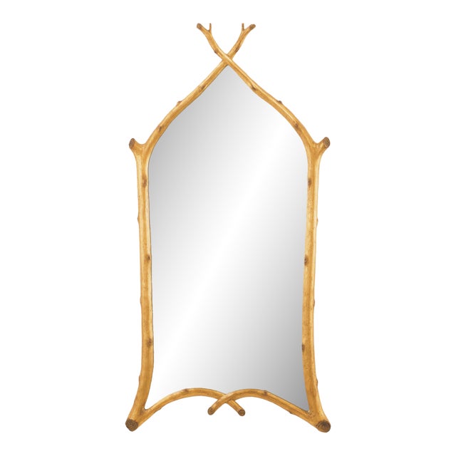 Gold Leaf 23.5 X 46" Twig Mirror For Sale