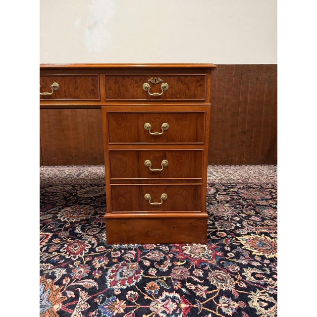 English Desk with Brown Leather For Sale - Image 11 of 18