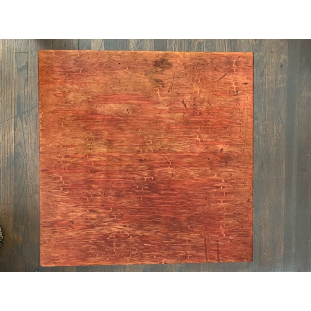 Wood Mid-Century Modern Swivel Top Iron Leg Table For Sale - Image 7 of 11