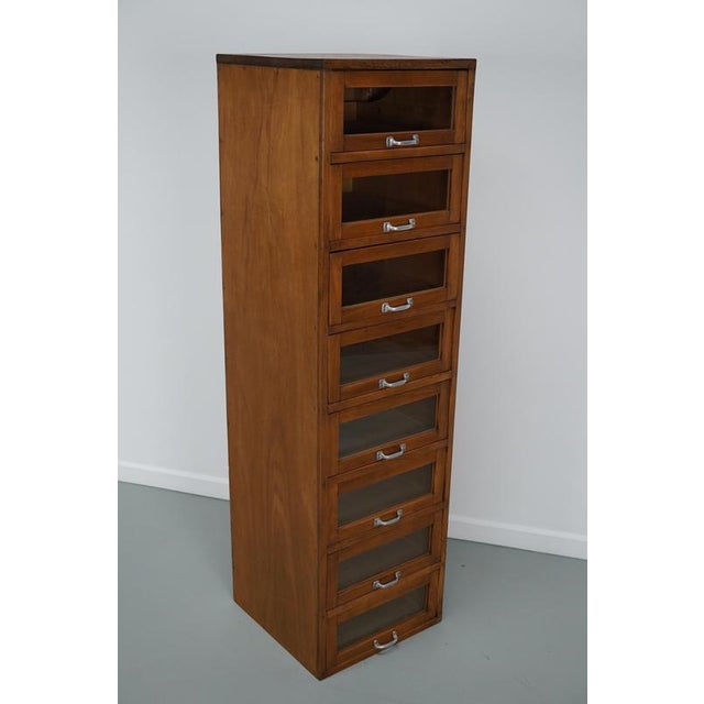 Vintage German Beech and Oak Haberdashery Shop Cabinet, 1950s For Sale - Image 16 of 17