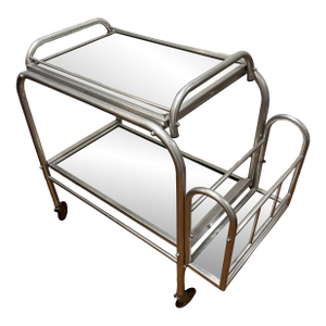 Vintage 1950's Jacques Adnet Bar Cart