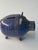 Cobalt blue glazed pottery stoneware pig: 4” high, 3” wide,5" deep signature not readable.