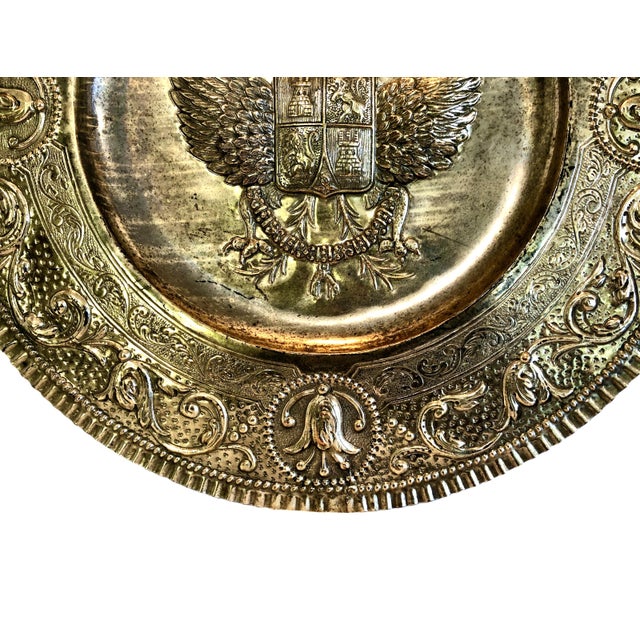 19th Century 19th-Century Russian Brass Coat of Arms Plaque For Sale - Image 5 of 10